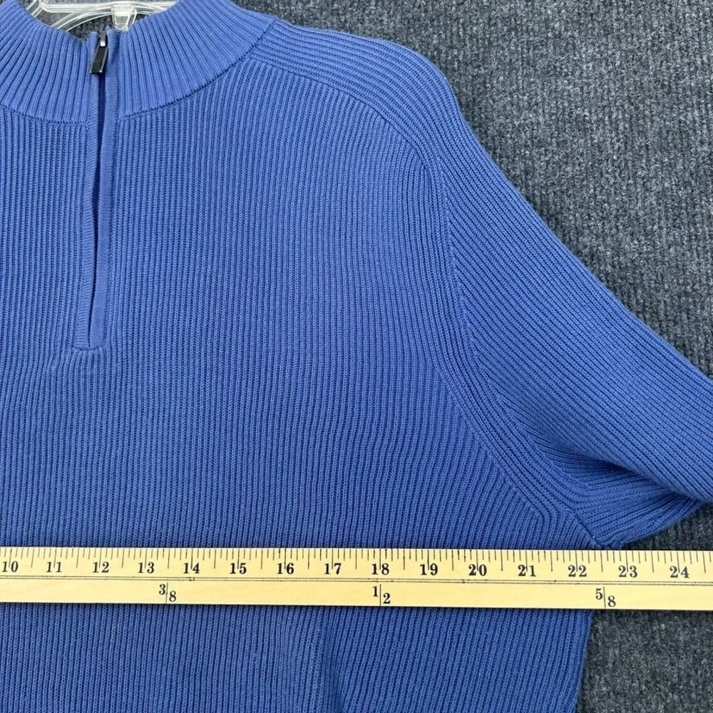 JOS A BANK Traveler Travel Tech Men's‎ 1/4 Zip Sweater Blue Long Sleeve Sz Large